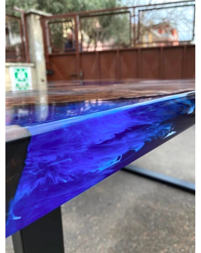 Alluring River Blue Epoxy Resin Table Dining Table Living Room Table Coffee Table Center Table Kitchen Table Console Table Patio Table Side/End Table Home Décor Top Only-60by30-2
