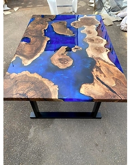Alluring River Blue Epoxy Resin Table Dining Table Living Room Table Coffee Table Center Table Kitchen Table Console Table Patio Table Side/End Table Home Décor Top Only
