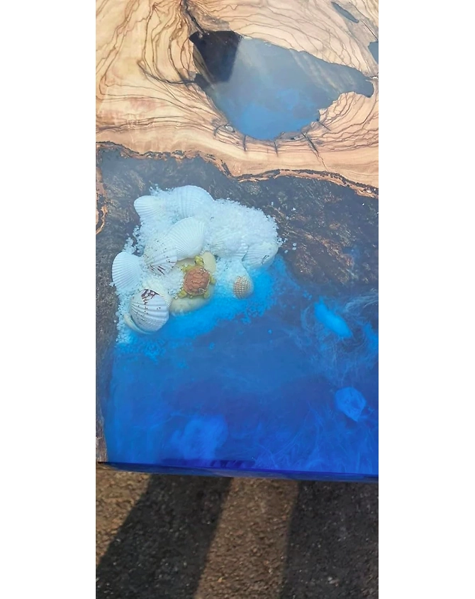 Beautiful Visionary Aquatic Epoxy Resin Dining Tale Coffee Table Kitchen Table Center Table Living Room Table Conference Table Patio Table End/Side Table Home Décor Top Only-60by30-4