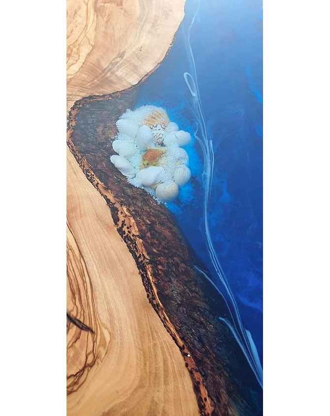 Beautiful Visionary Aquatic Epoxy Resin Dining Tale Coffee Table Kitchen Table Center Table Living Room Table Conference Table Patio Table End/Side Table Home Décor Top Only-60by30-3