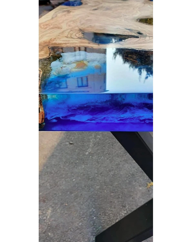 Beautiful Visionary Aquatic Epoxy Resin Dining Tale Coffee Table Kitchen Table Center Table Living Room Table Conference Table Patio Table End/Side Table Home Décor Top Only-60by30-2