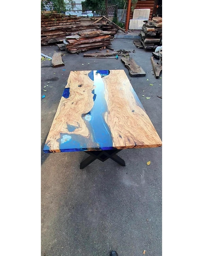 Beautiful Visionary Aquatic Epoxy Resin Dining Tale Coffee Table Kitchen Table Center Table Living Room Table Conference Table Patio Table End/Side Table Home Décor Top Only-785451-1