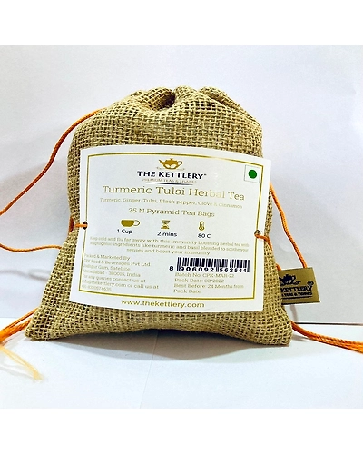 Turmeric Tulsi Herbal Tea Bags (Pack of 25)-TK-015
