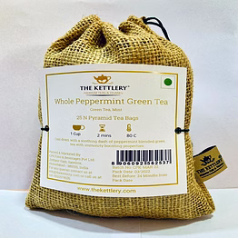 whole peppermint green tea bags (pack of 25)