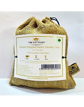Whole Peppermint Green Tea Bags (Pack of 25)