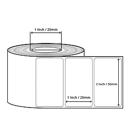 BARCODE LABEL CHROMO 50MM X 25MM X 2000