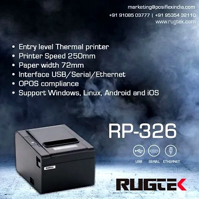 POS THERMAL PRINTER RUGTEK RP-326 SUE