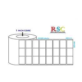 BARCODE LABEL CHROMO 32MM X 20MM X 5000 - 3UP