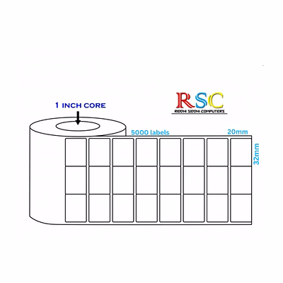 barcode label chromo 32mm x 20mm x 5000 - 3up