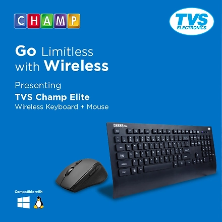 KB MOUSE TVS CHAMP ELITE WIRELESS COMBO / RIDDHI SIDDHI CPMUTERS