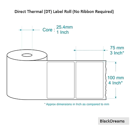 100MM x 75MM DIRECT THERMAL 0.5 2Q / RIDDHI SIDDHI COMPUTERS