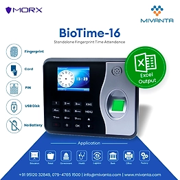 MANTRA Morx Biotime 16 STANDALONE FINGERPRINT TIME ATTENDENCE With(Excel Report OutPut)