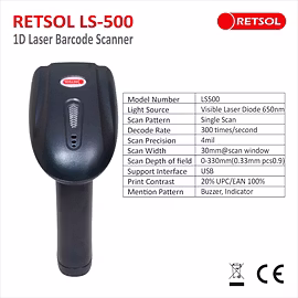 RETSOL LS500 1D WIRED BARCODE SCANNER / RIDDHI SIDDHI COMPUTERS
