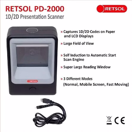 RESTOL PD 2000 2D TABLE TOP BARODE SCANNER