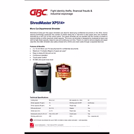 shred m-cut gbc shredmaster xp514+