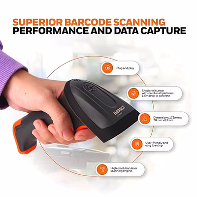 barcode scanner impact ihs310x 1d wired
