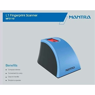 mantra mfs 110 l1 biometric single fingerprint scanner | high security & rd service