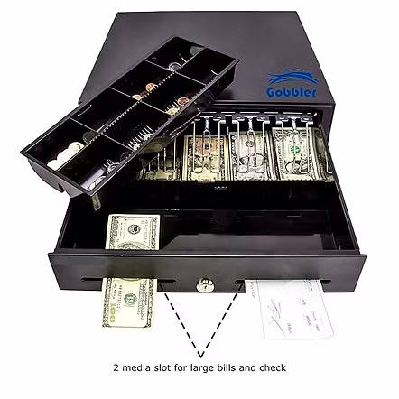 METAL CASH DRAWER GOBBLER 8 COINS + 5 NOTES