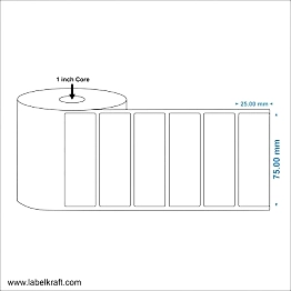 BARCODE LABELS 75MM X 25MM X 2000 CHROMO