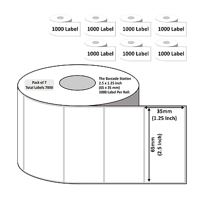 BARCODE LABELS 65MM X 35MM X 1000 CHROMO