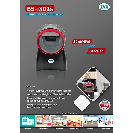 TVSE BS-I302G 2D TABLETOP BARCODE SCANNER / RIDDHI SIDDHI COMPUTERS