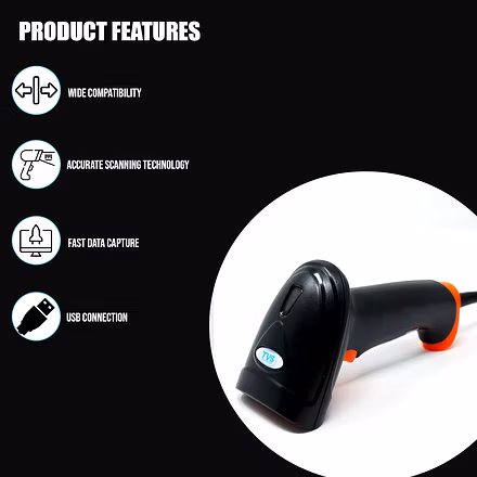 TVSE BS-L100 PLUS LASER 1D WIRED BARCODE SCANNER / RIDDHI SIDDHI COMPUTERS