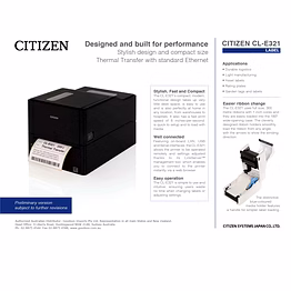 citizen cl-e331 (300 dpi) lan barcode printer