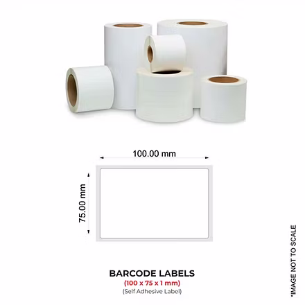 BARCODE  LABELS 100MM X 75 X 500 DIRECT THERMAL / RIDDHI SIDDHI COMPUTERS