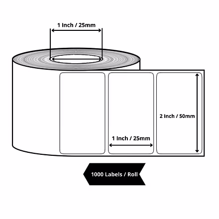 BARCODE LABEL CHROMO 50MM X 25MM X 2000 / RIDDHII SIDDHI COMPUTERS