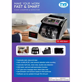 VALUE COUNTING MACHINE &amp; FAKE NOTE DELECTOR TVS CC453 STAR+ / RIDDHI SIDDHI COMPUTERS