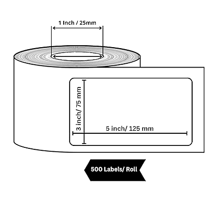 BARCODE  LABELS 75MM X 125MM X 500 DT / RIDDHI SIDDHI COMPUTERS