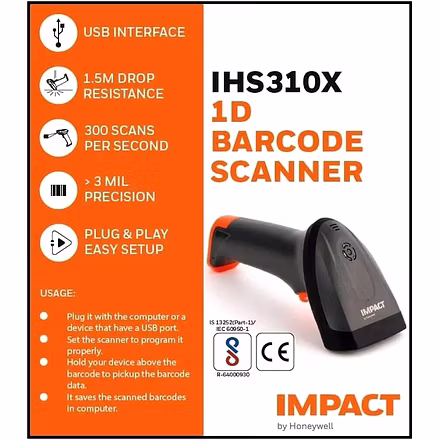 BARCODE SCANNER IMPACT IHS310X 1D WIRED /  RIDDHI SIDDHI COMPUTERS