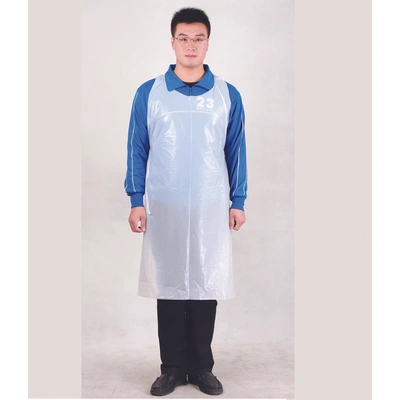 PPE food contact, disposable waterproof, flat packed, blocked, on roll Plastic, PE apron
