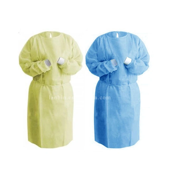 30gm Non Sterile Long Sleeve PE CPE Gown Disposable Gowns Kit Body PPe Suit-11376908