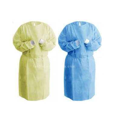 30gm Non Sterile Long Sleeve PE CPE Gown Disposable Gowns Kit Body PPe Suit