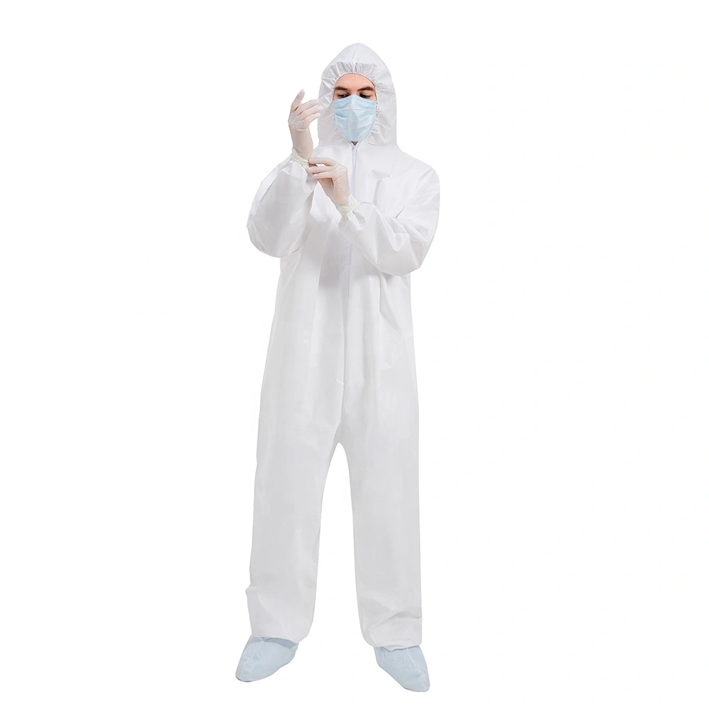 OEM EN13485 Type 6 Protective Ppe Kit Suit Coverall Overall Disposable Coverall Protection Clothes Chemical Protective Clothing-2