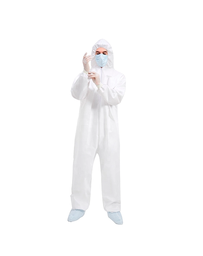 OEM EN13485 Type 6 Protective Ppe Kit Suit Coverall Overall Disposable Coverall Protection Clothes Chemical Protective Clothing-2