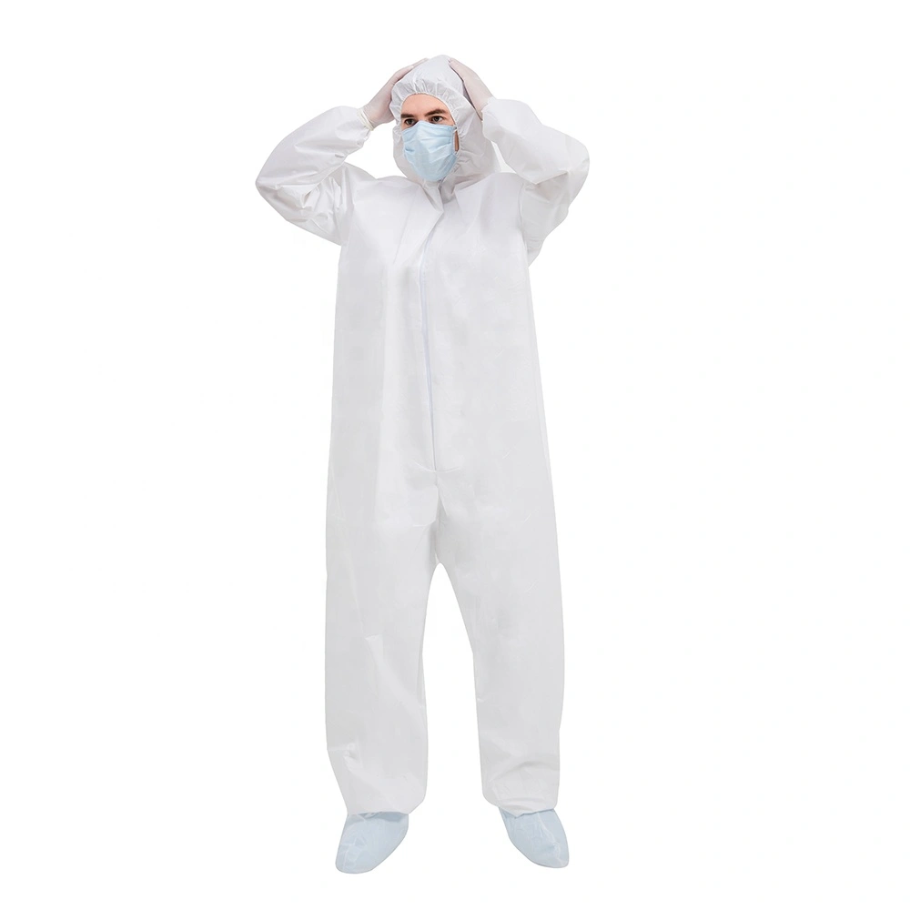 OEM EN13485 Type 6 Protective Ppe Kit Suit Coverall Overall Disposable Coverall Protection Clothes Chemical Protective Clothing-3