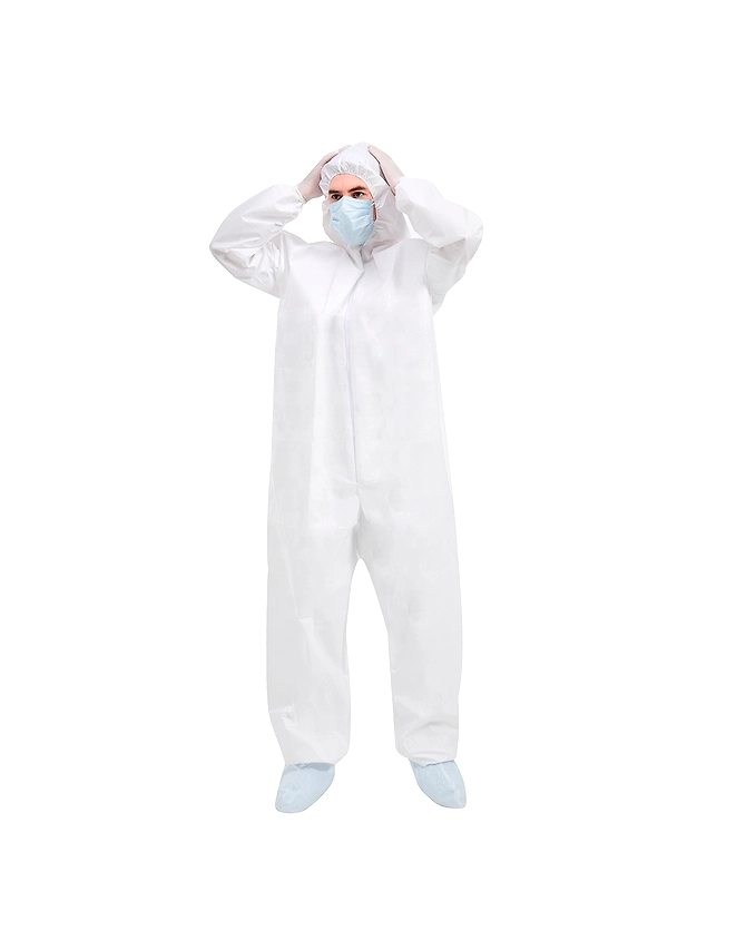 OEM EN13485 Type 6 Protective Ppe Kit Suit Coverall Overall Disposable Coverall Protection Clothes Chemical Protective Clothing-3