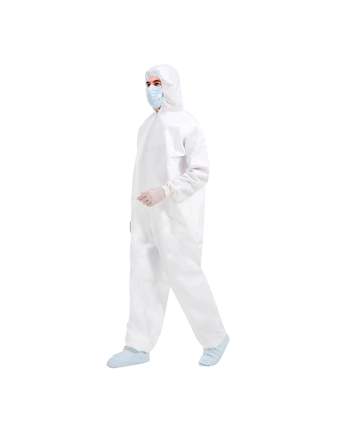 OEM EN13485 Type 6 Protective Ppe Kit Suit Coverall Overall Disposable Coverall Protection Clothes Chemical Protective Clothing-4