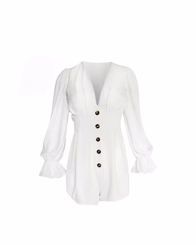 Ladies Playsuit Dress-PS_White-1