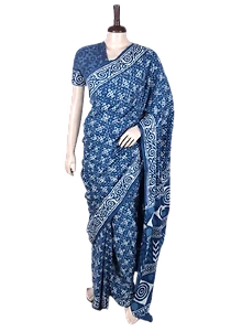 Block Printed Cotton Saree