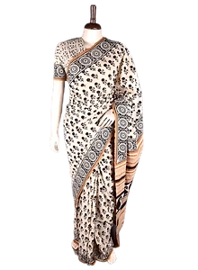 Block Printed Cotton Saree