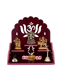 Unique & Beautiful Wall Mount Handcrafted Wooden Temple for Home, Office & Shop
