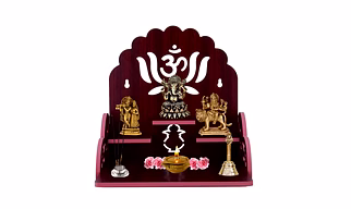 Unique & Beautiful Wall Mount Handcrafted Wooden Temple for Home, Office & Shop