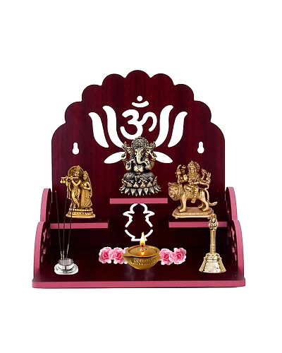 Unique &amp; Beautiful Wall Mount Handcrafted Wooden Temple for Home, Office &amp; Shop-11378286