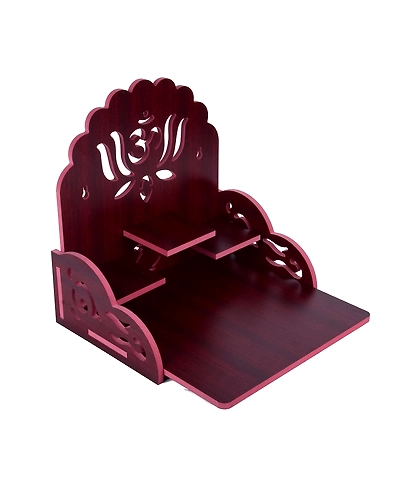 Unique &amp; Beautiful Wall Mount Handcrafted Wooden Temple for Home, Office &amp; Shop-white-1
