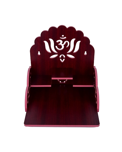 Unique &amp; Beautiful Wall Mount Handcrafted Wooden Temple for Home, Office &amp; Shop-white-2