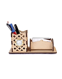 Wooden Pen Stand & Card Holder