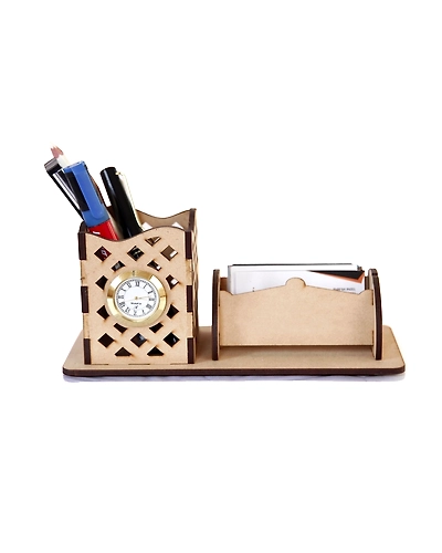 Wooden Pen Stand &amp; Card Holder-GI66MS